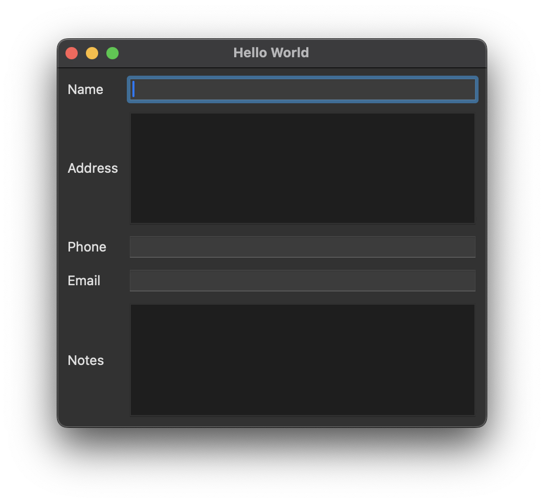 wxWidgets form layout using flex grid sizer with labels and text fields