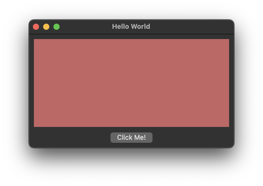 wxWidgets vertical box sizer with an expanding red panel and a centered button below it